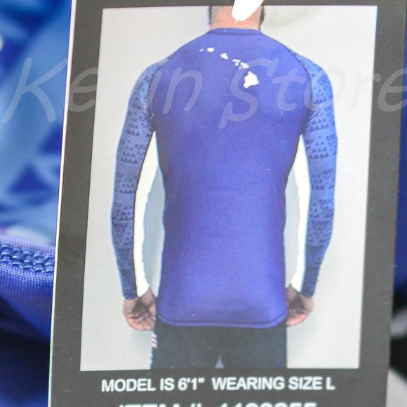 Da Hui Mens Long Sleeve Rash Guard Blue - Picture 5 of 6